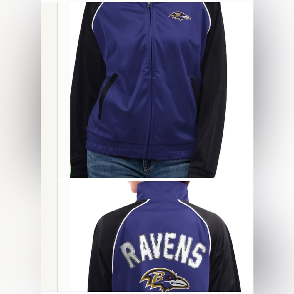 🏈 BALTIMORE RAVENS G3 4 HER TRACK JACKET NWT! WOMENS XL, FIRST 2 PICS ARE STOCK